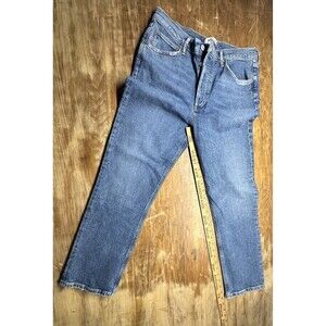 AGOLDE Riley High Rise Crop Wash Button Fly Denim Jean Cotton Stretch 29